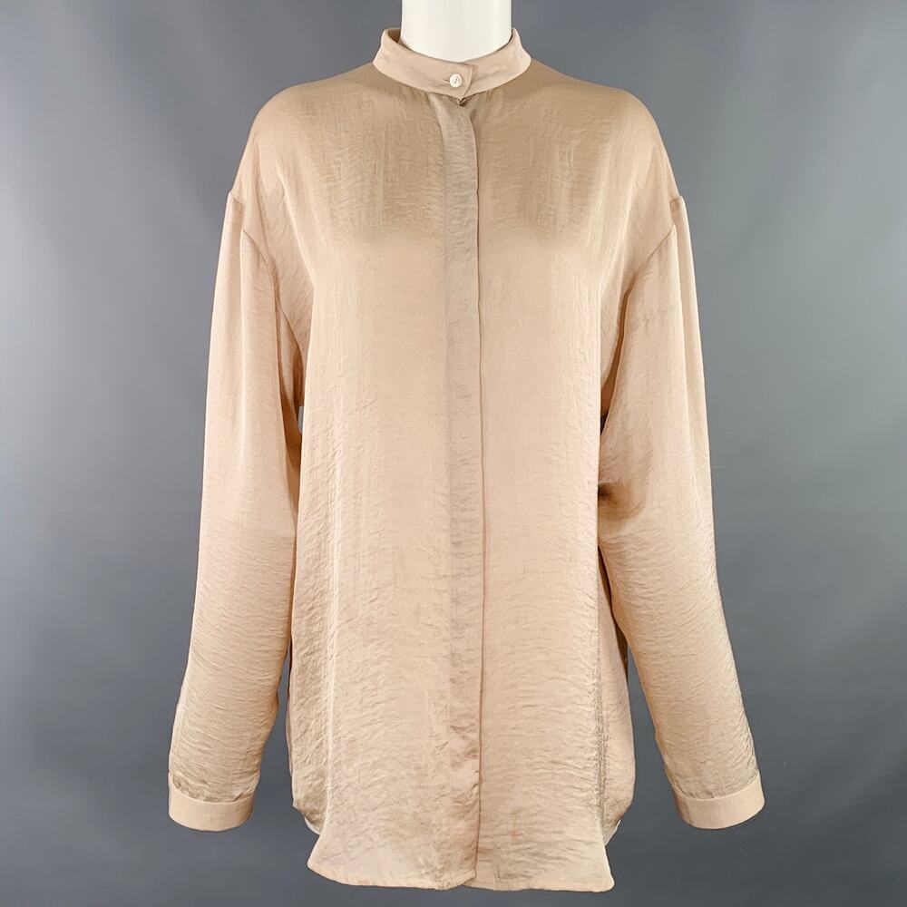 HAIDER ACKERMANN Size M Pink Rose Collarless Shirt